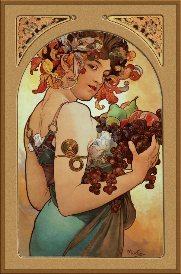 Fruit by Alphonse Mucha Print